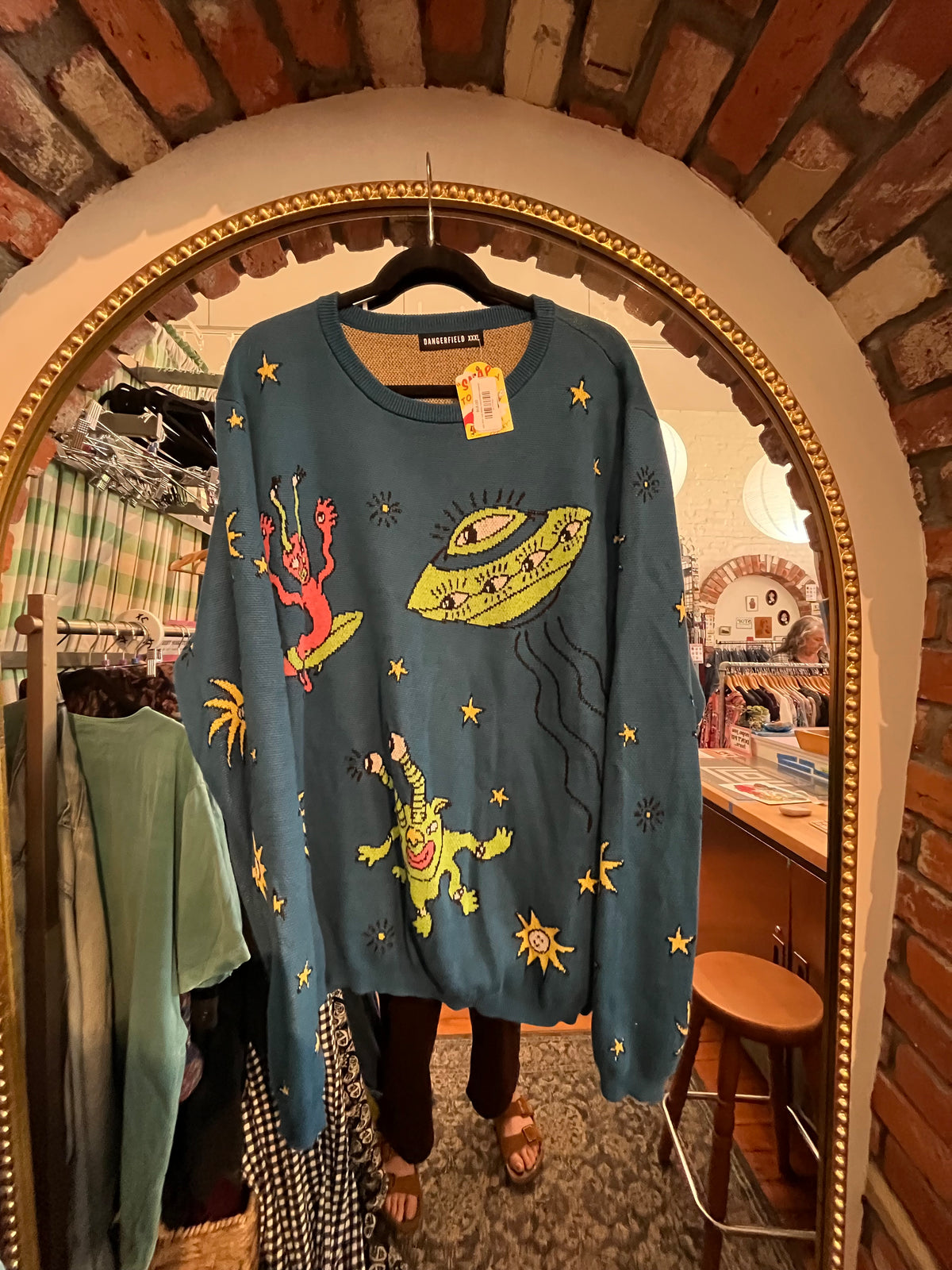 size XXXL teal Aliens Dangerfield sweater