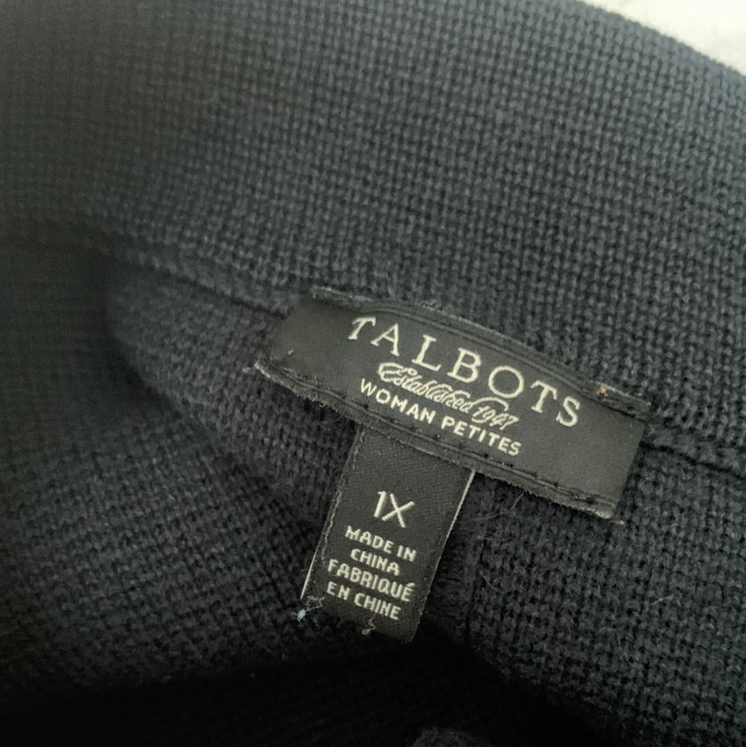 Size 1X petite - black Talbots cardigan