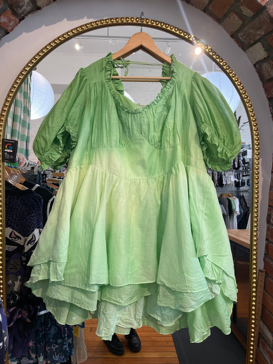 Size 5X Green Tie Dye Selkie Dress