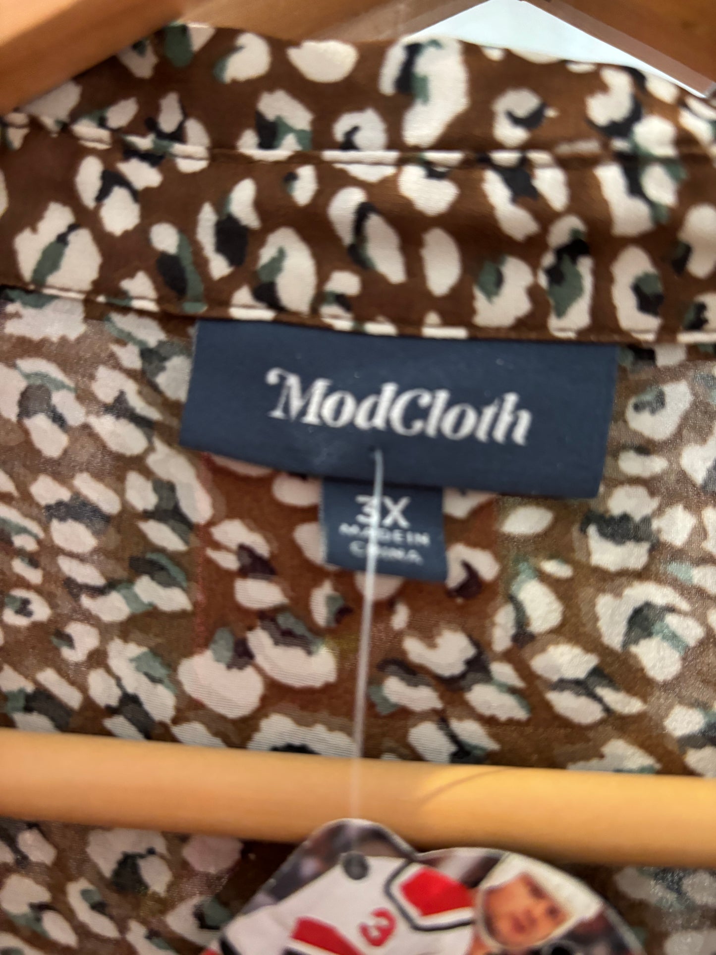 size 3X sheer brown cheetah ModCloth dress - knee