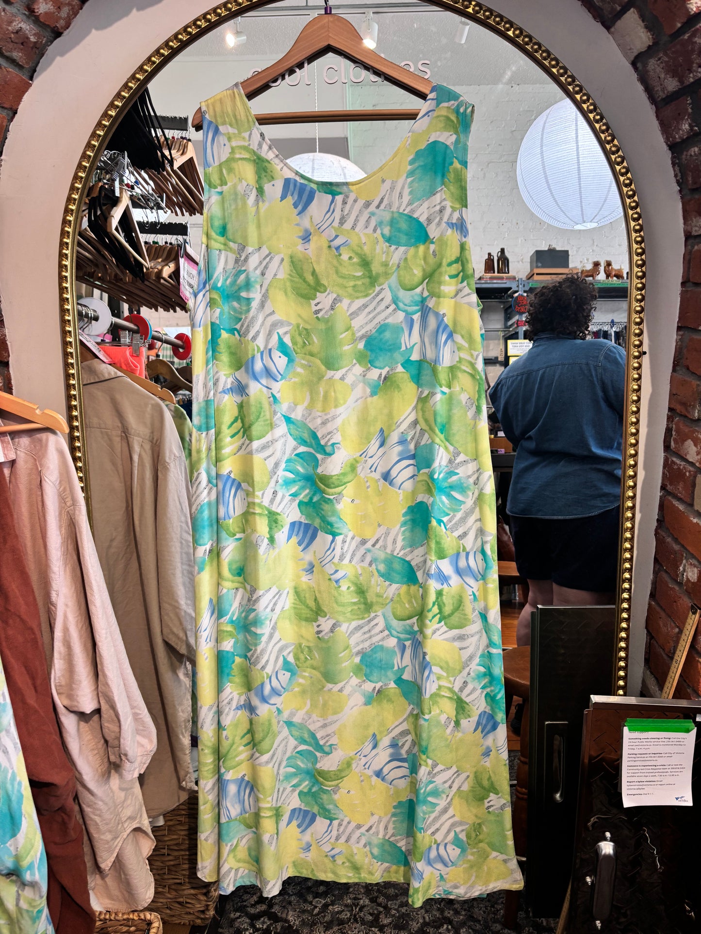 VINTAGE size 3X we be bop light green maxi dress