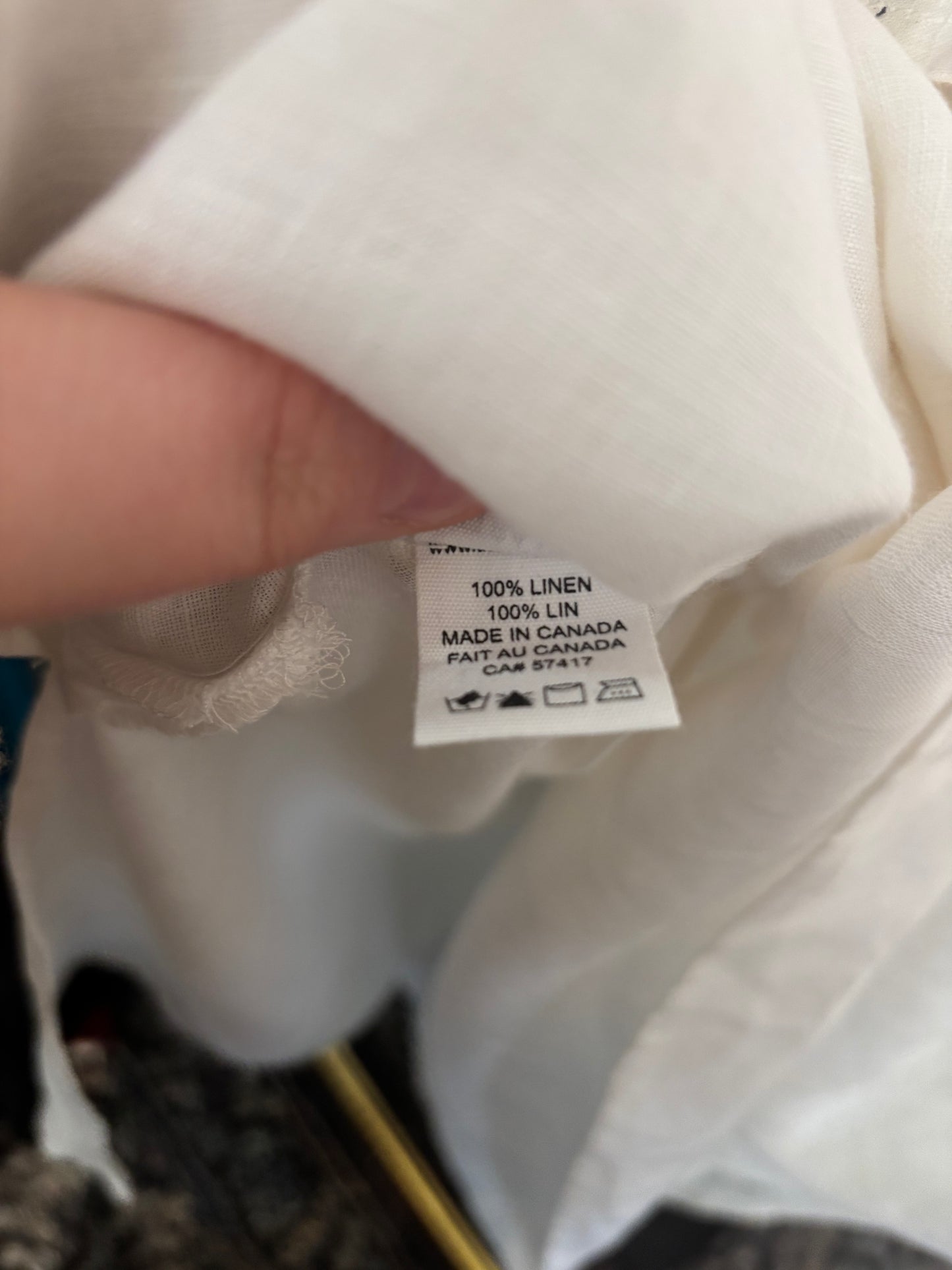 size XL white linen Sleep Shirt kaftan - bishop sleeve