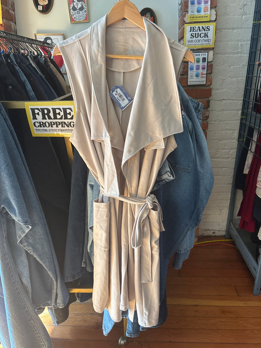 size L/XL Anne Mulaire beige vest - maude wrap