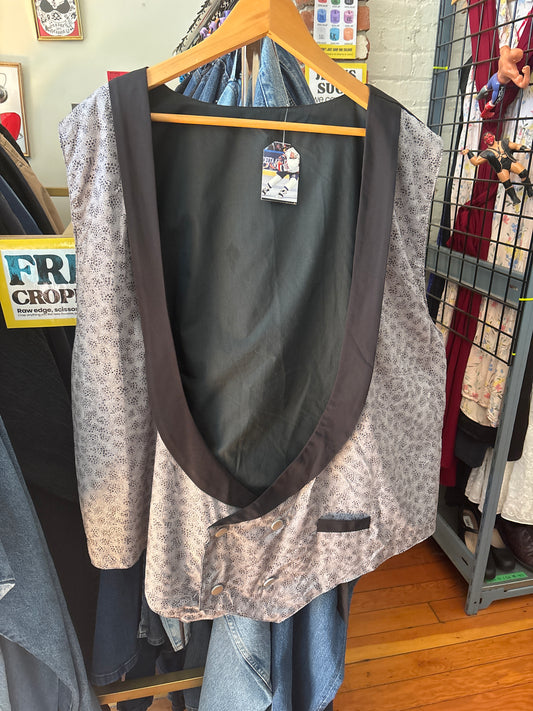 Handmade silver black fancy vest - size 5X ish