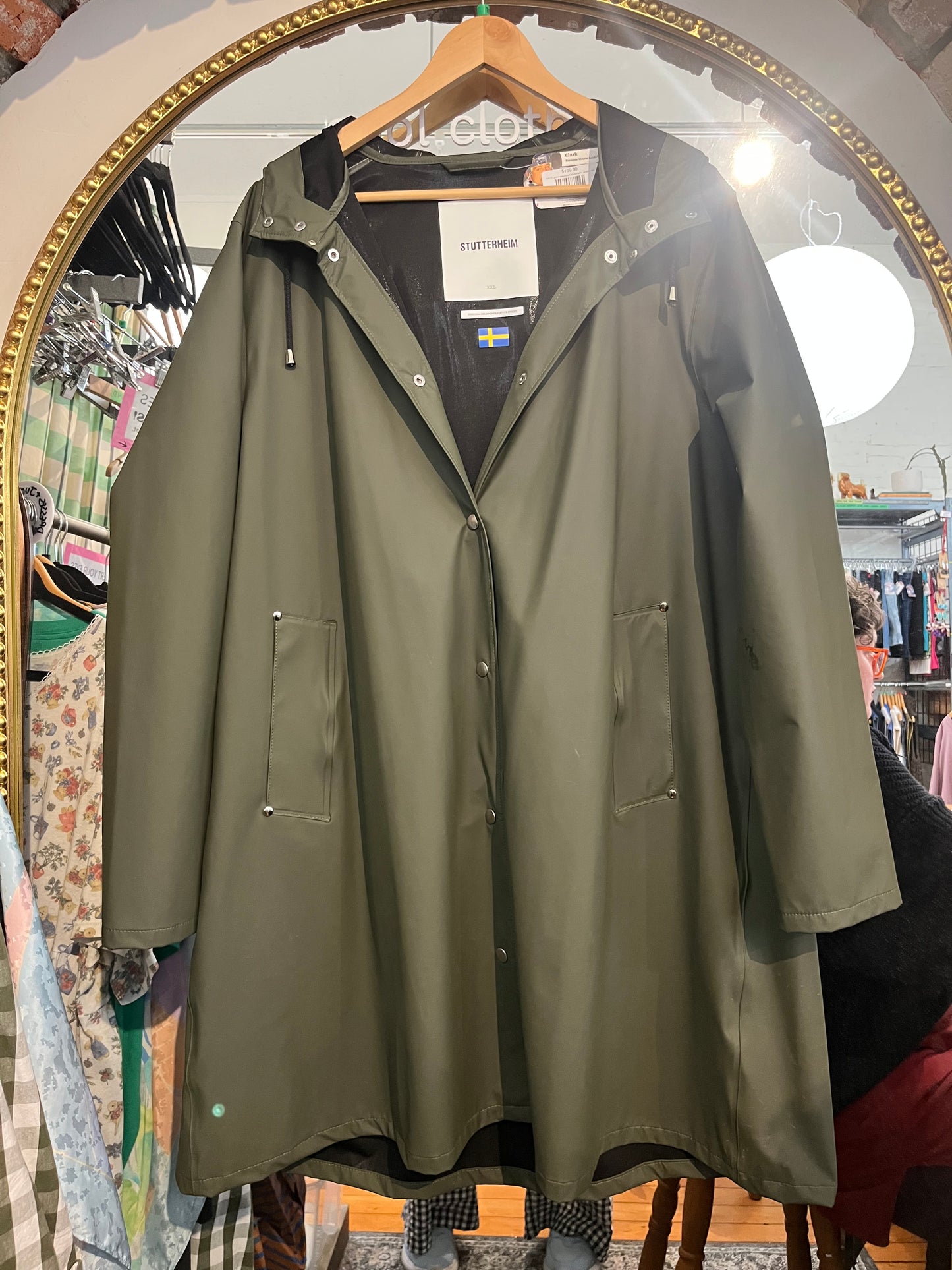 size XXL green waterproof Stutterheim  jacket - rain
