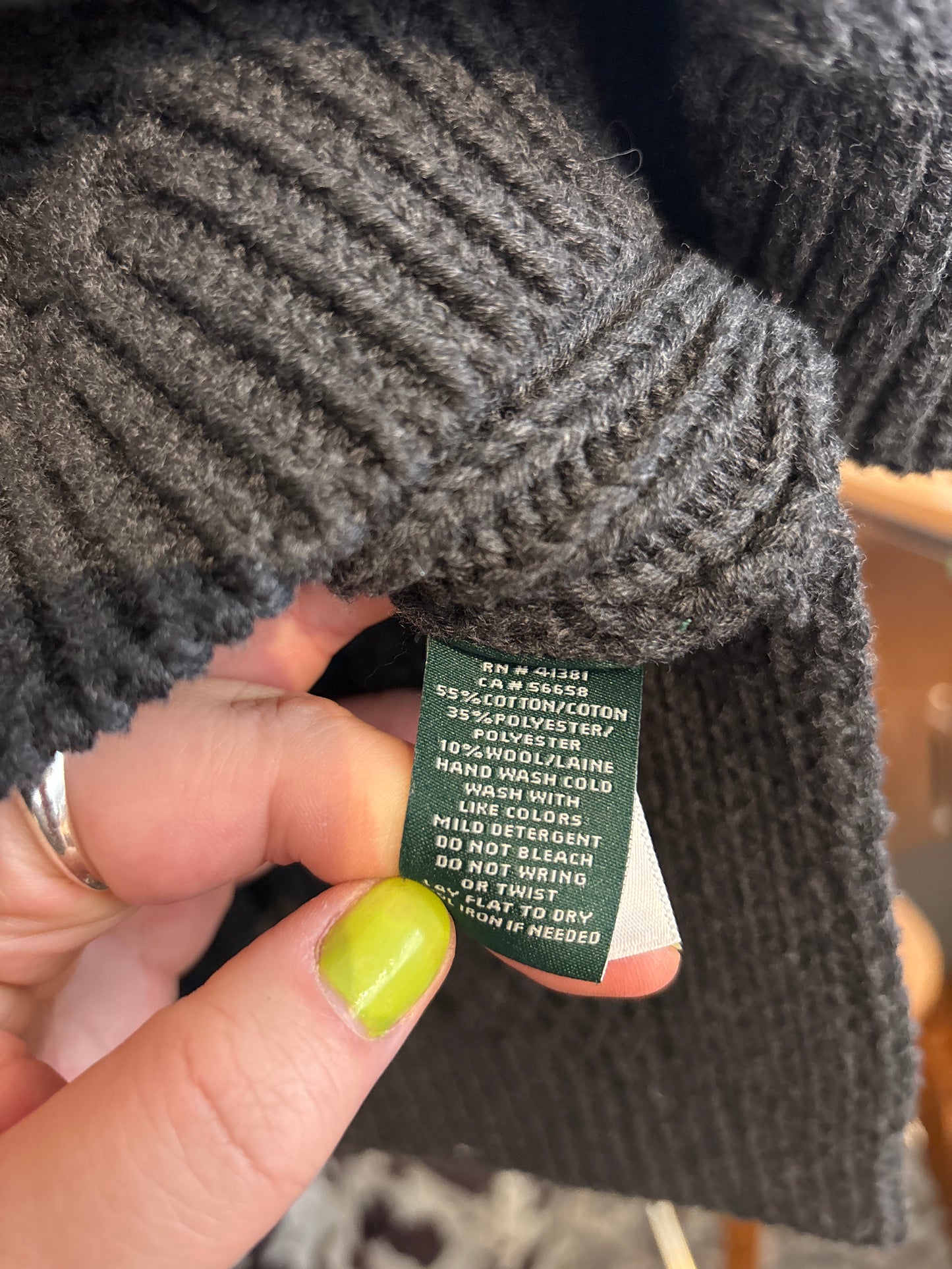 size XL grey cotton wool blend Ralph Lauren knit sweater vest