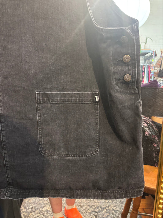 Size 26 black denim Lucy and Yak pinafore