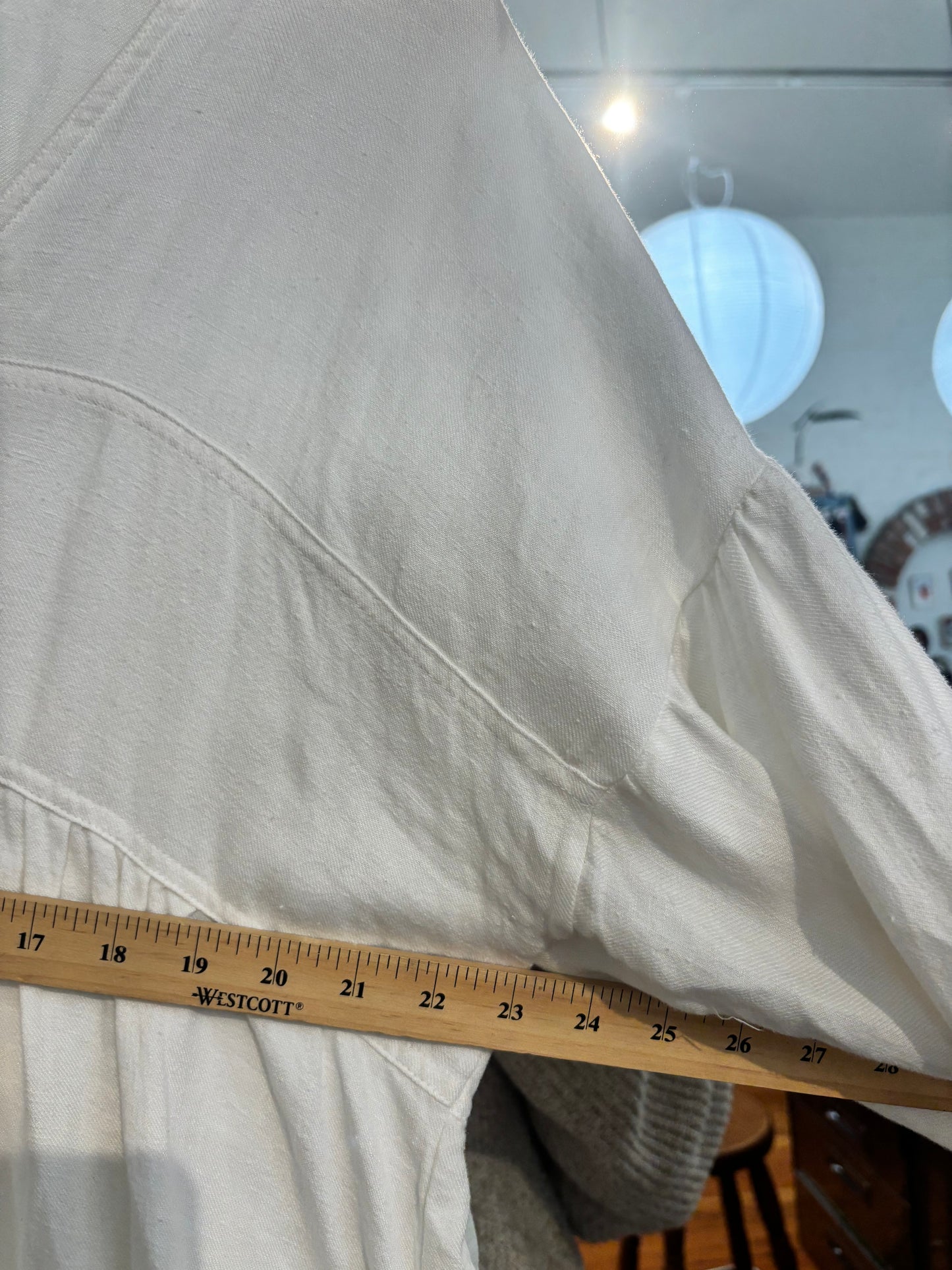 size 2X/3X white linen Harly Jae paysanne mini dress