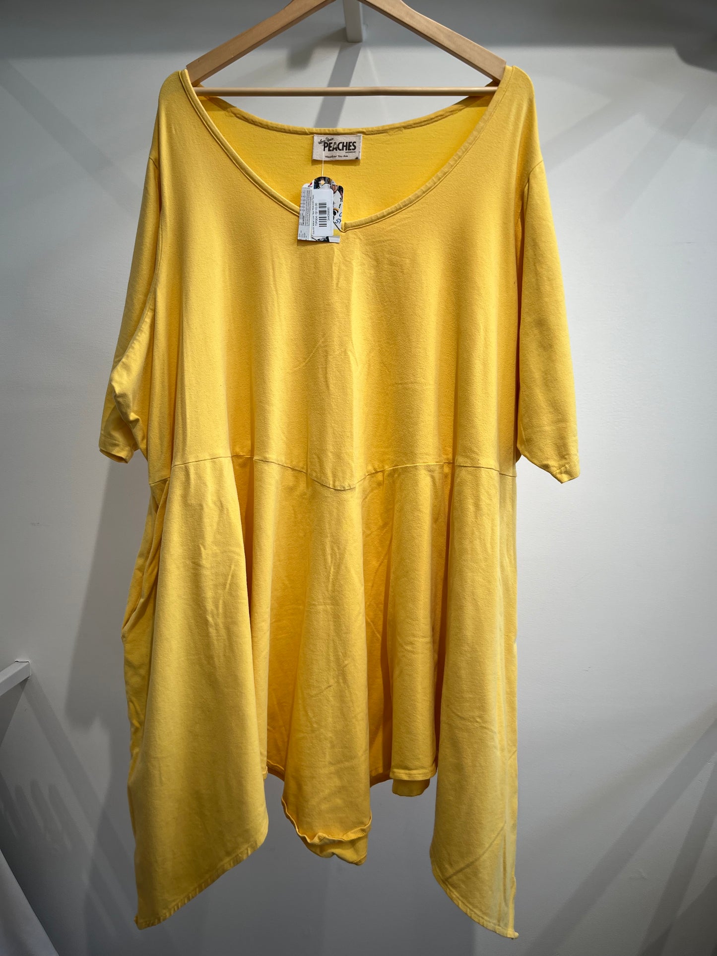 Size 6X Yellow Love Your PEACHES Tunic