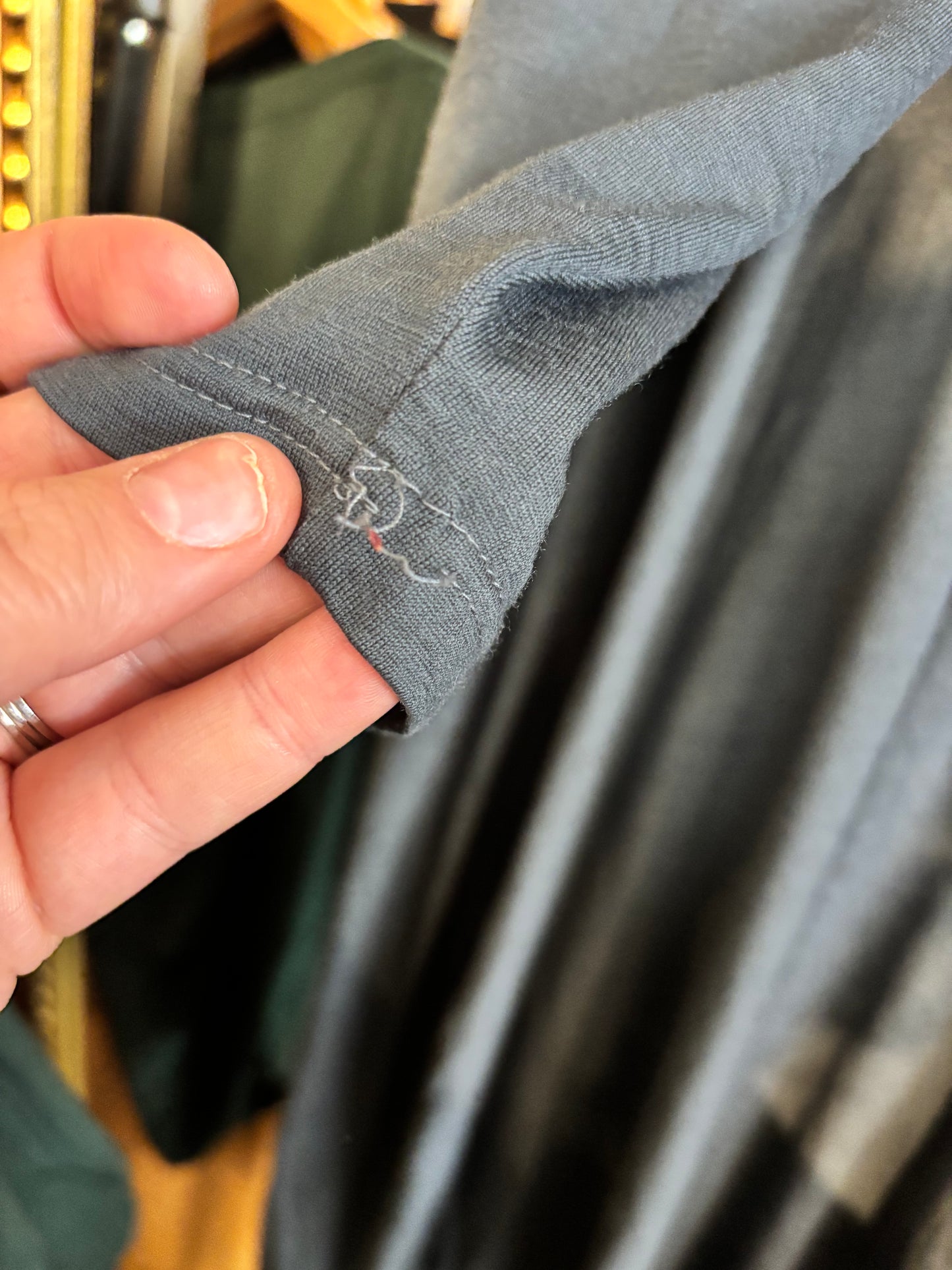 AS IS -MADE IN CANADA grey MERINO Muna + Broad pattern dress - tee
