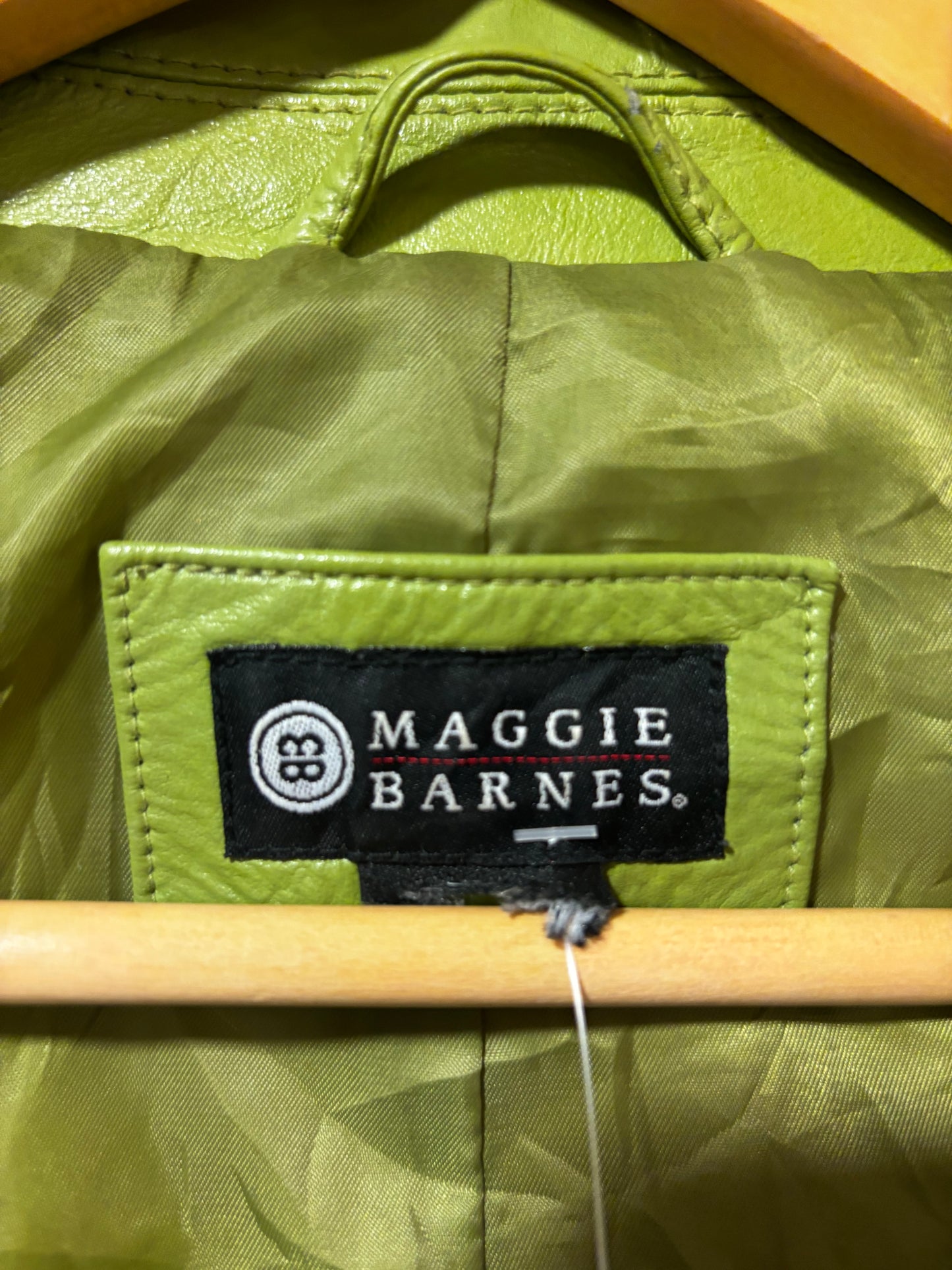 size 4X green leather VINTAGE Maggie Barnes jacket