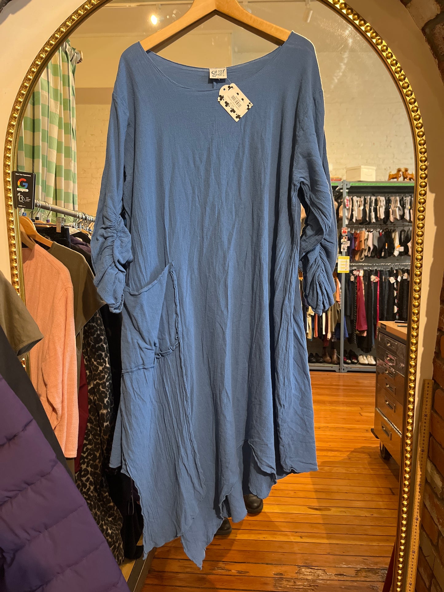 Oh my Gauze blue cotton dress size XL