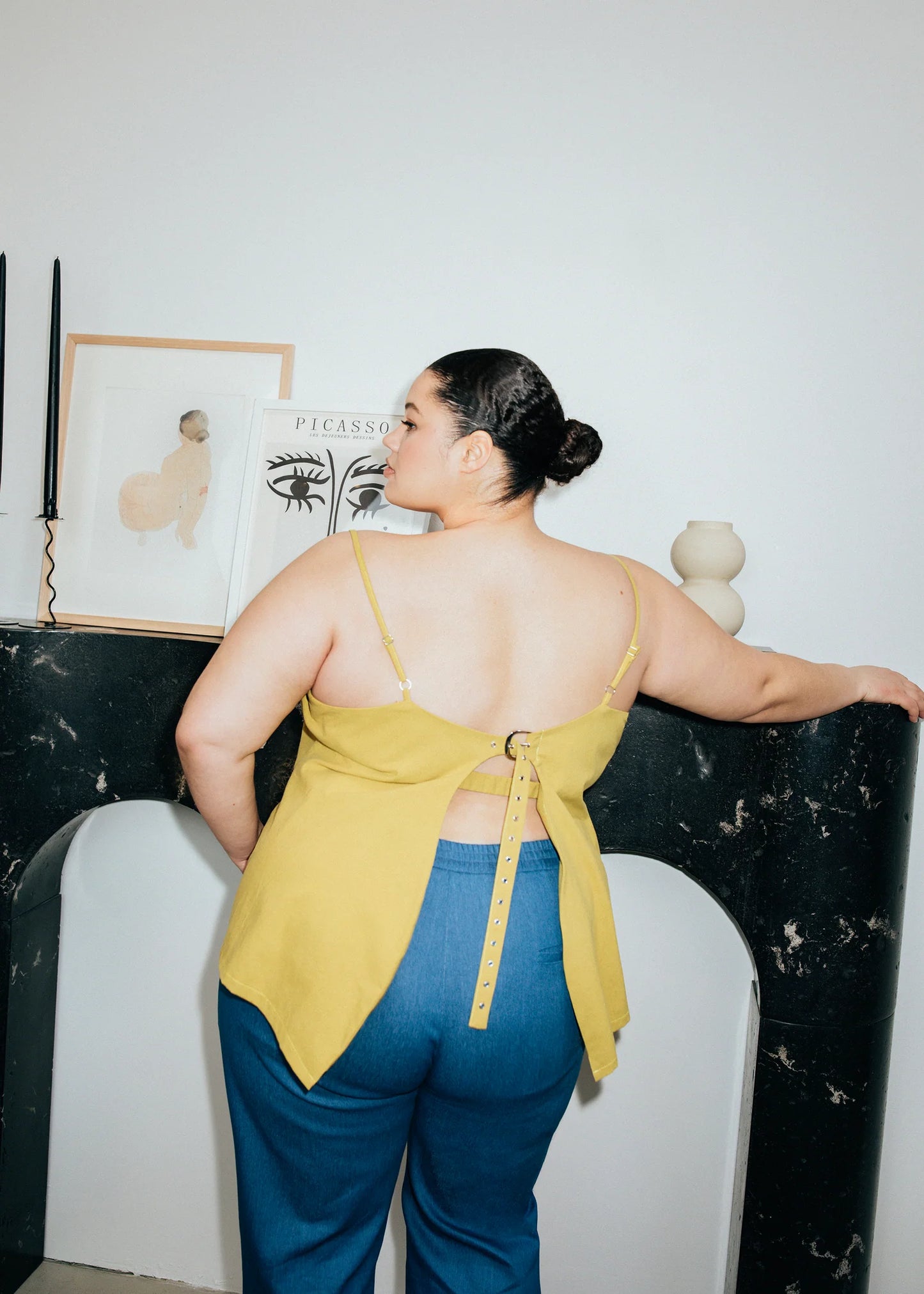 Hilary Macmillan Chartreuse Open Back Tank