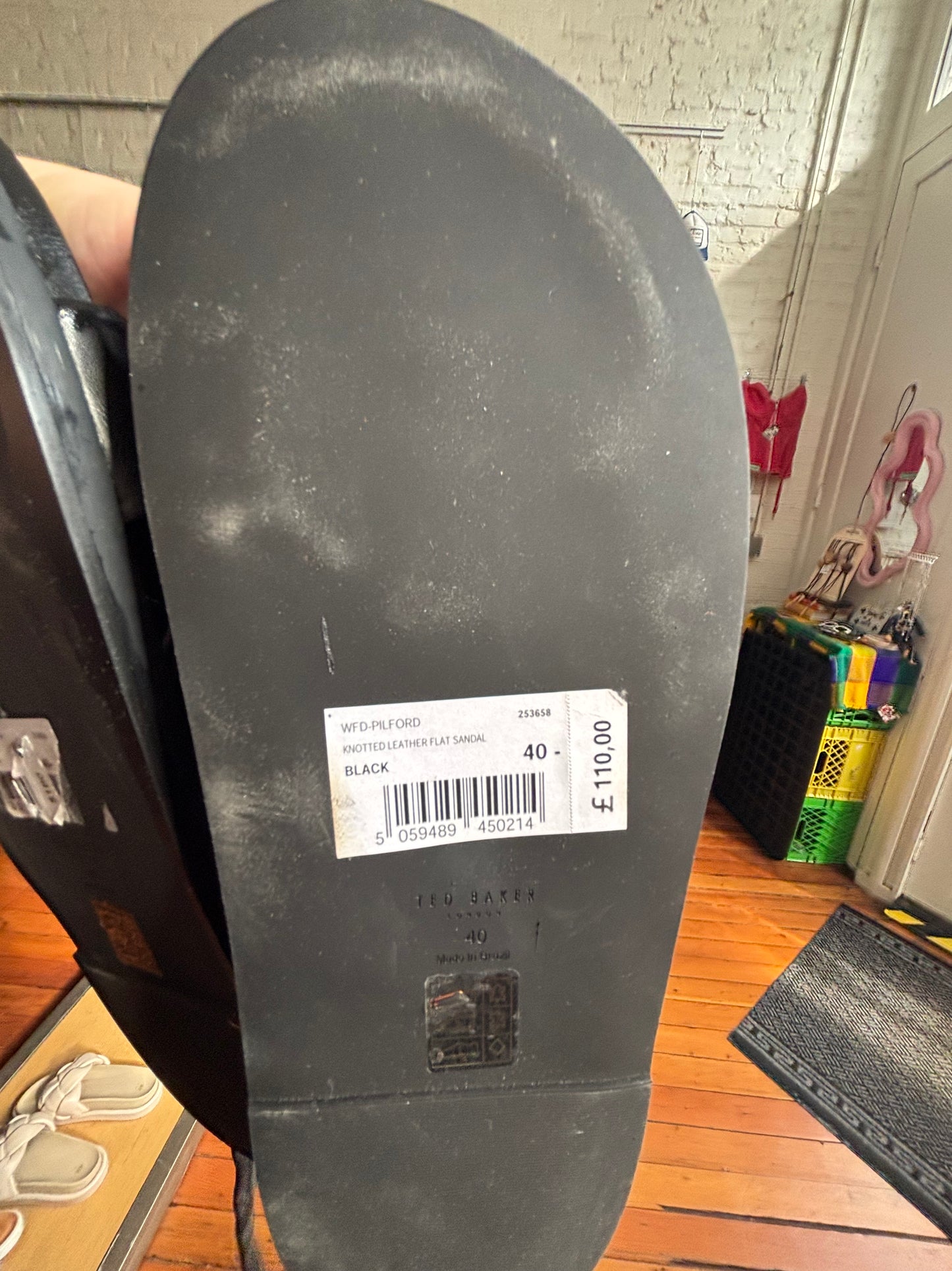 size 40 black leather Ted Baker sandals
