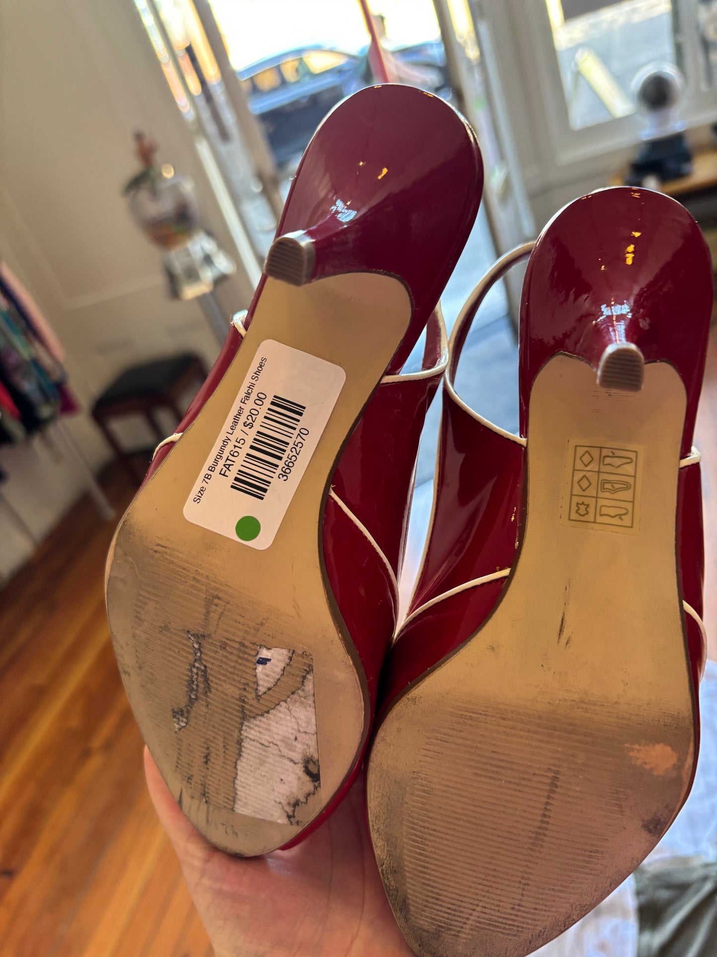 Size 7B Burgundy Leather Falchi Shoes