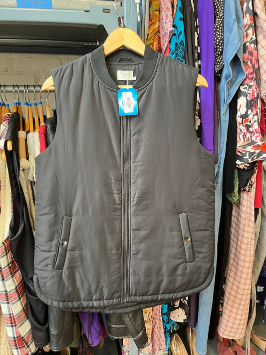 size 38 black satin puff Kaffe  vest