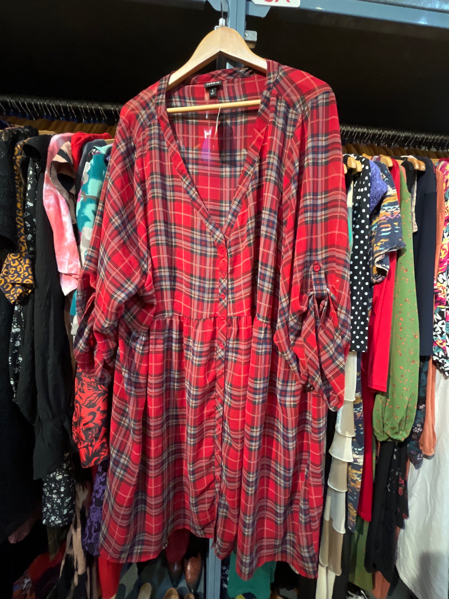 Size 5X Red Plaid Torrid Dress