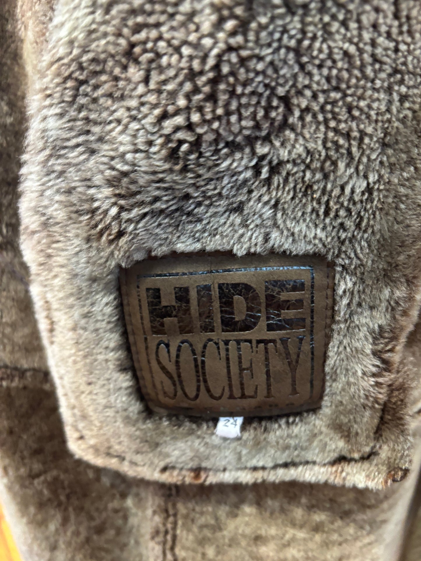 Hide Society Brown shearling coat deep brown . Size 22