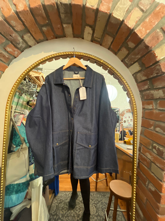 Connally Goods Fay Chore Coat - Japanese Dark Wash Indigo Denim