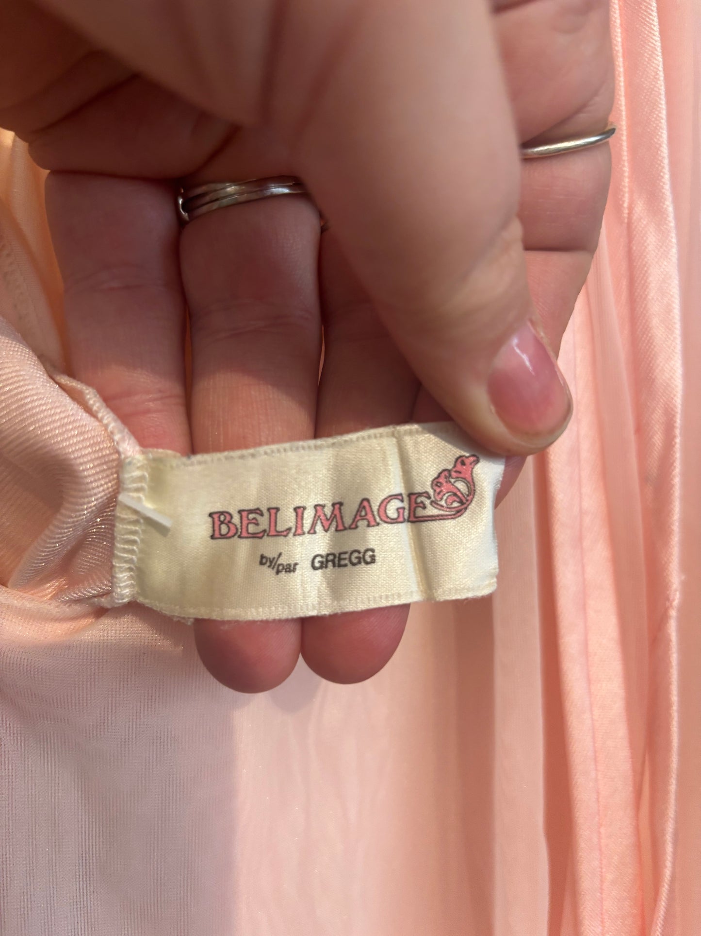 RARE Vintage belimage by Greg pink organza satin lingerie dress