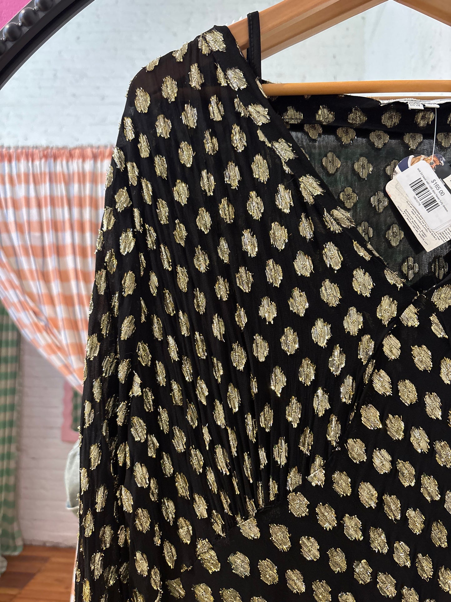 size 24 black with gold dots Never fully dressed dress - maxi