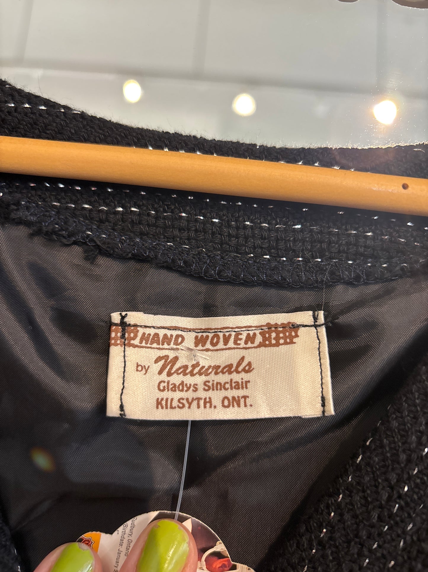 Vintage hand woven black vest