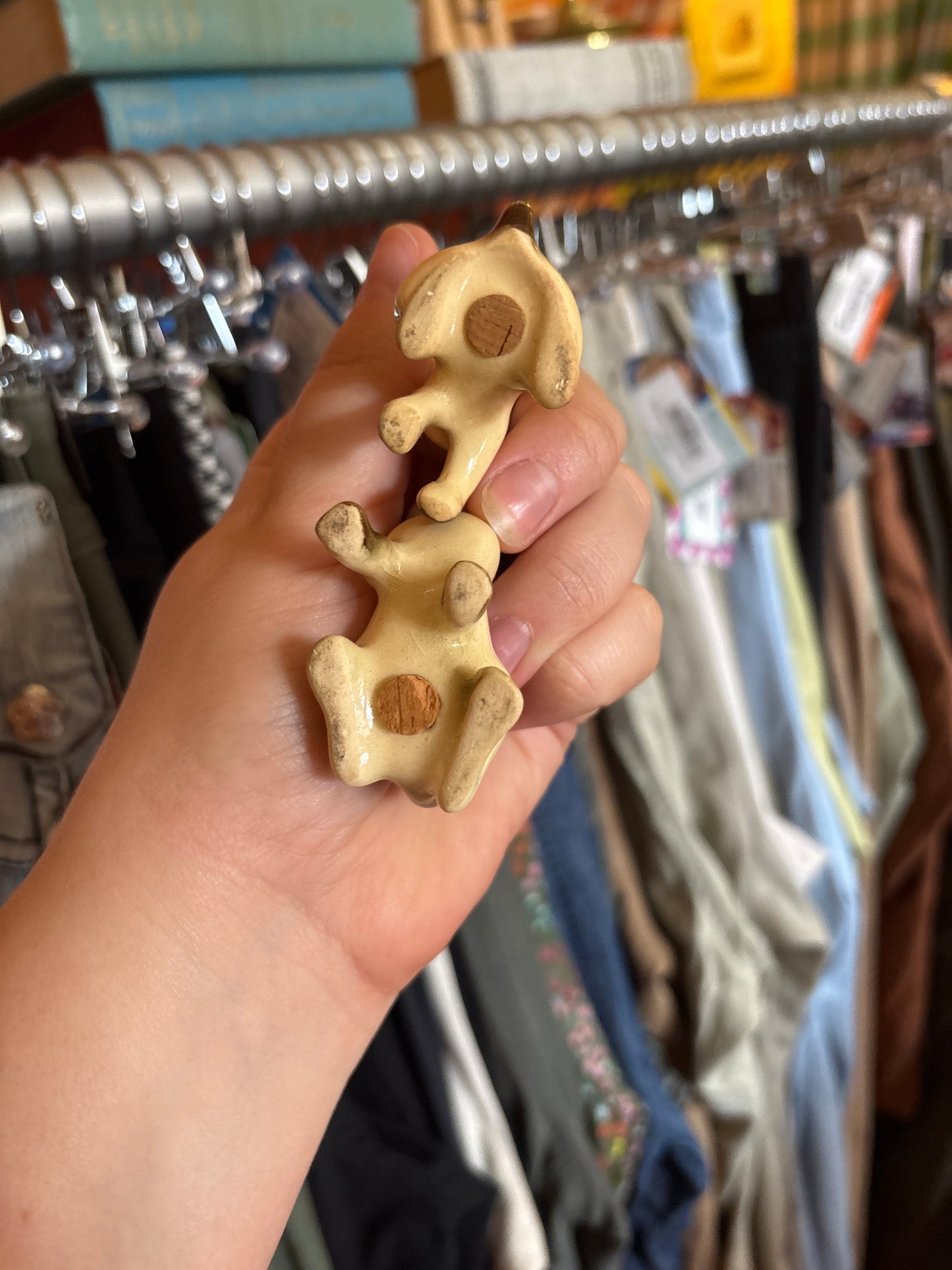 Porcelain puss salt and pepper shaker