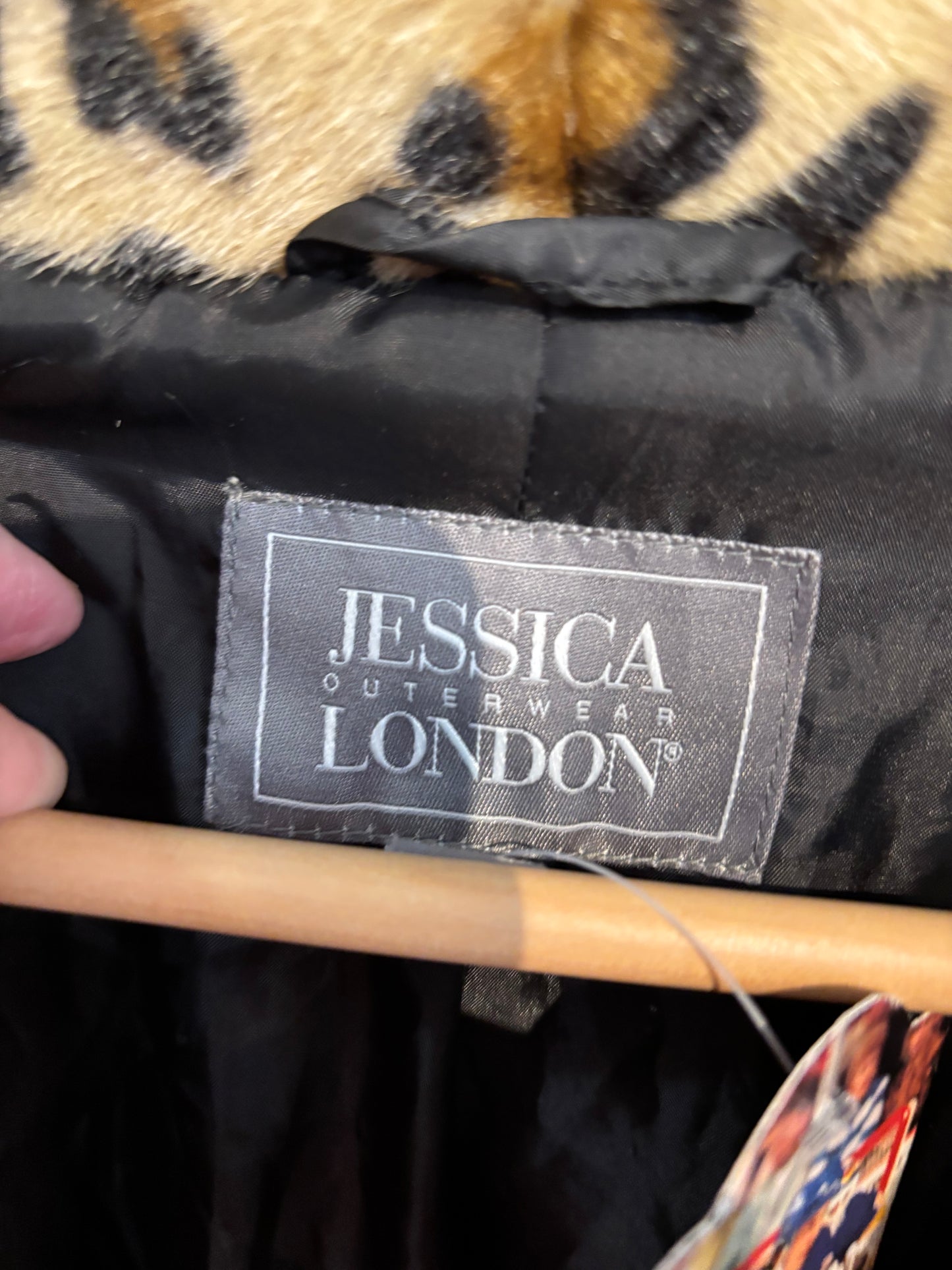 VINTAGE size 28 Jessica London leopard print long jacket