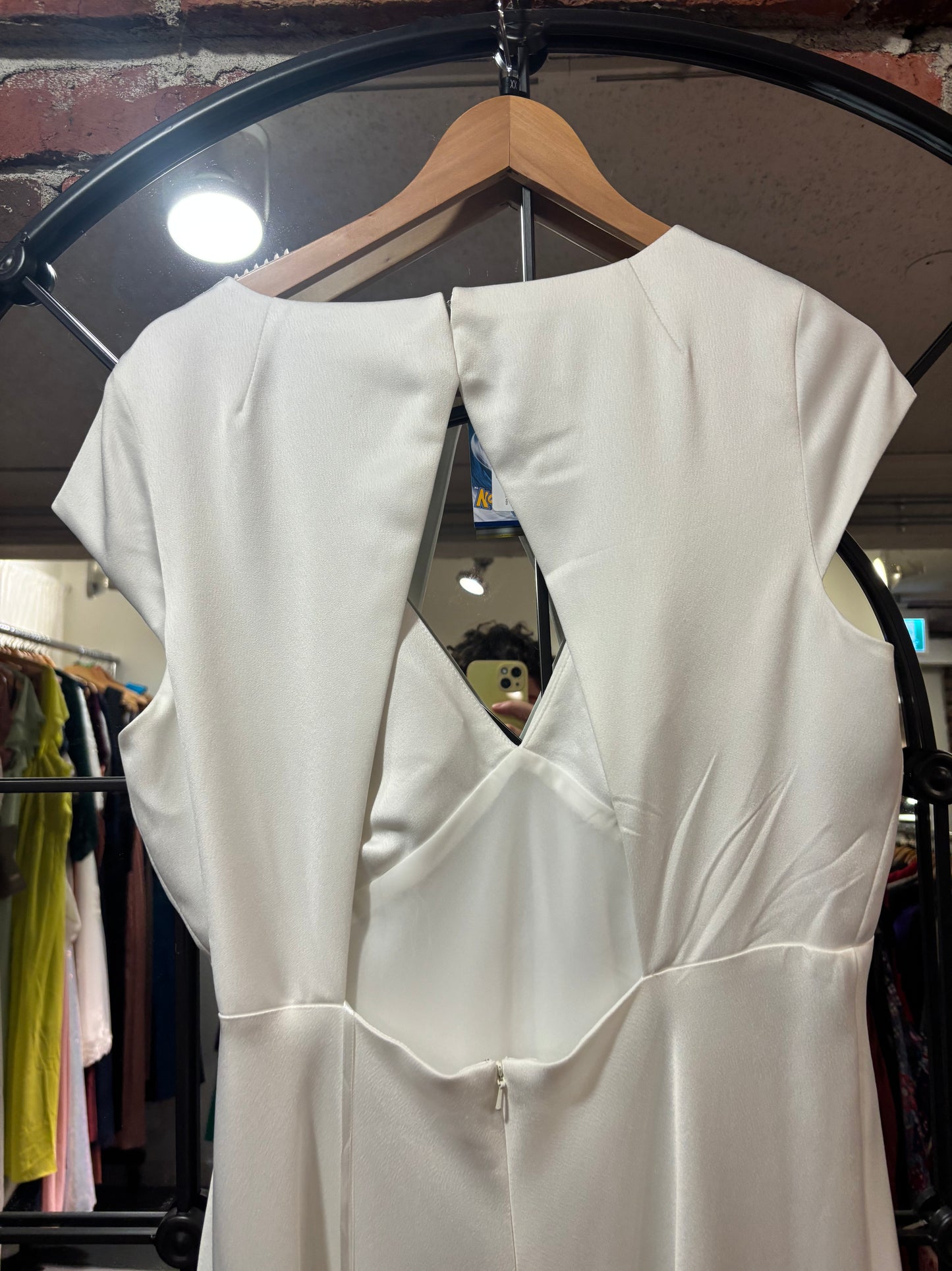 AS IS size 18 Jenny Yoo white satin wedding dress AS IS - minor wear