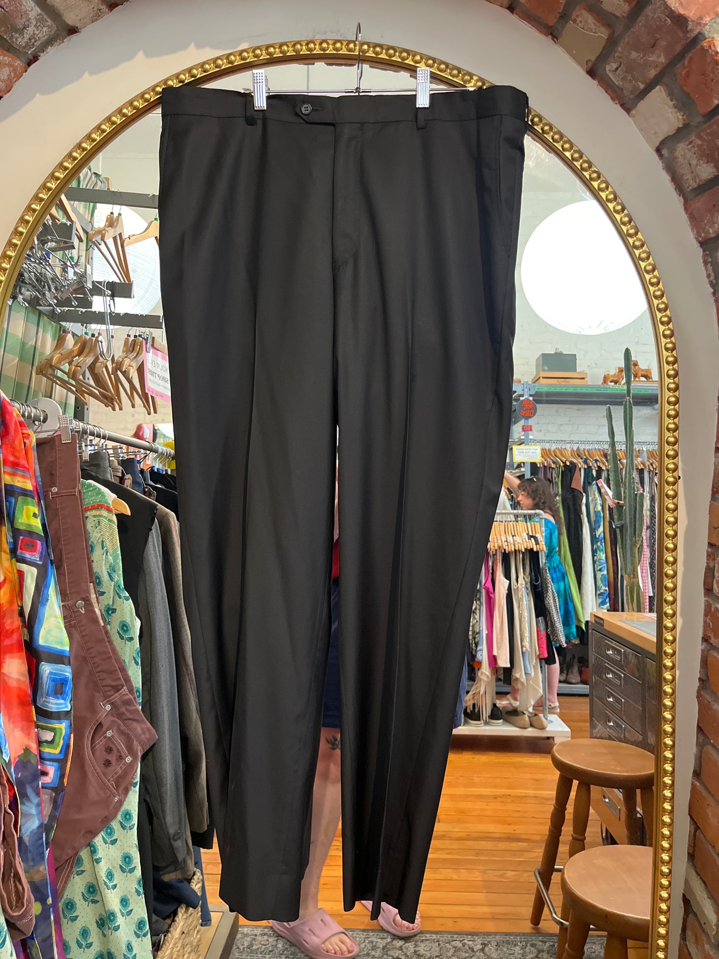 size 41 black wool VINTAGE Guy Laroche pants - matching