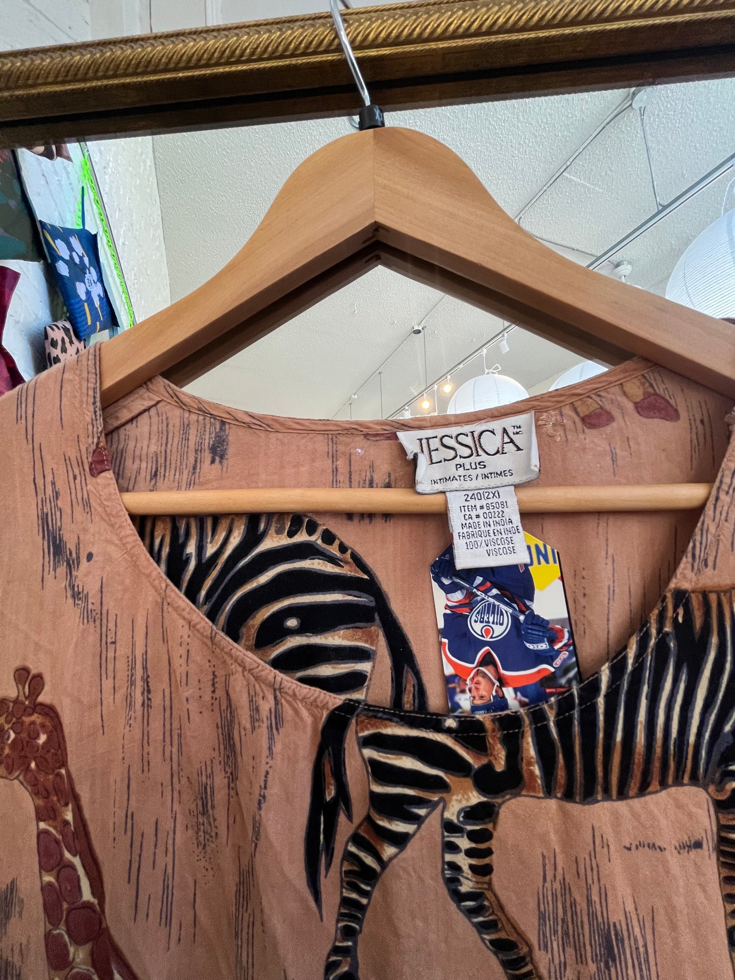 Vintage Rayon Safari Dress abalone buttons up one side Size 20