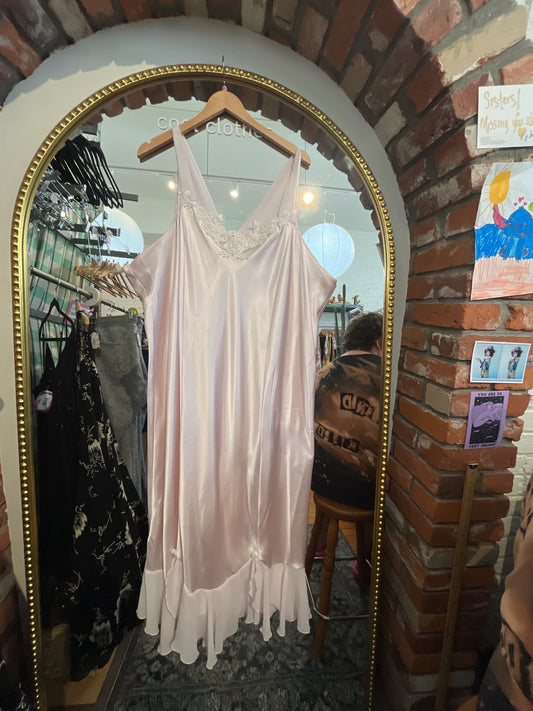 size 30/32 light pink satin VINTAGE Serenade dress - sex