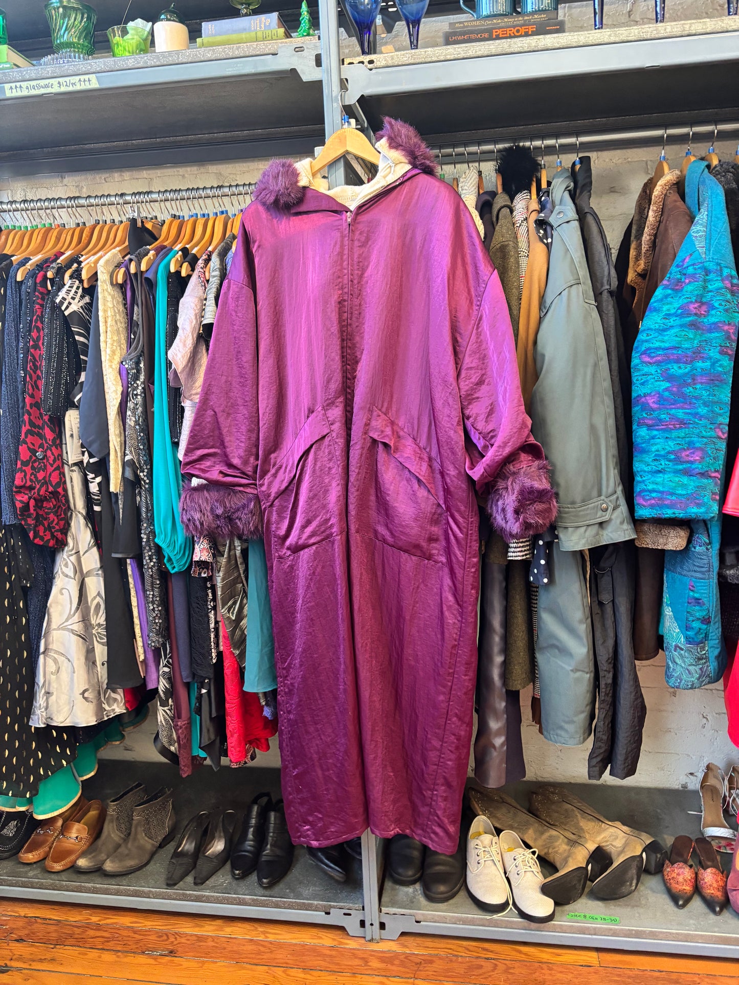 RARE Size L Vintage Linda Lundstrom 3 in 1 Coat Burgundy/Cream