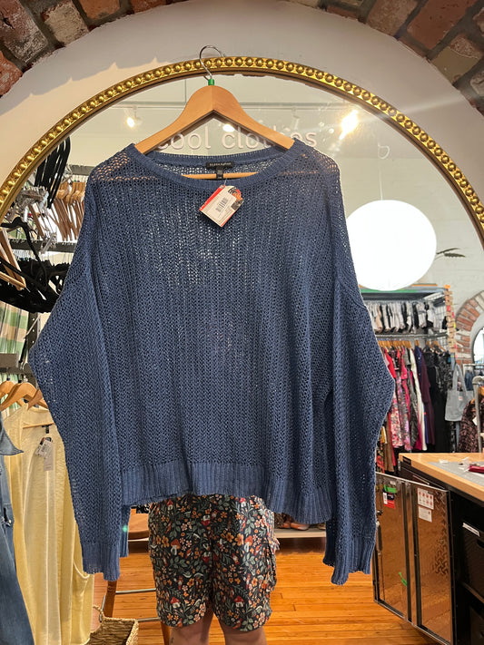 size XL blue knit Eileen Fisher sweater - loose knit