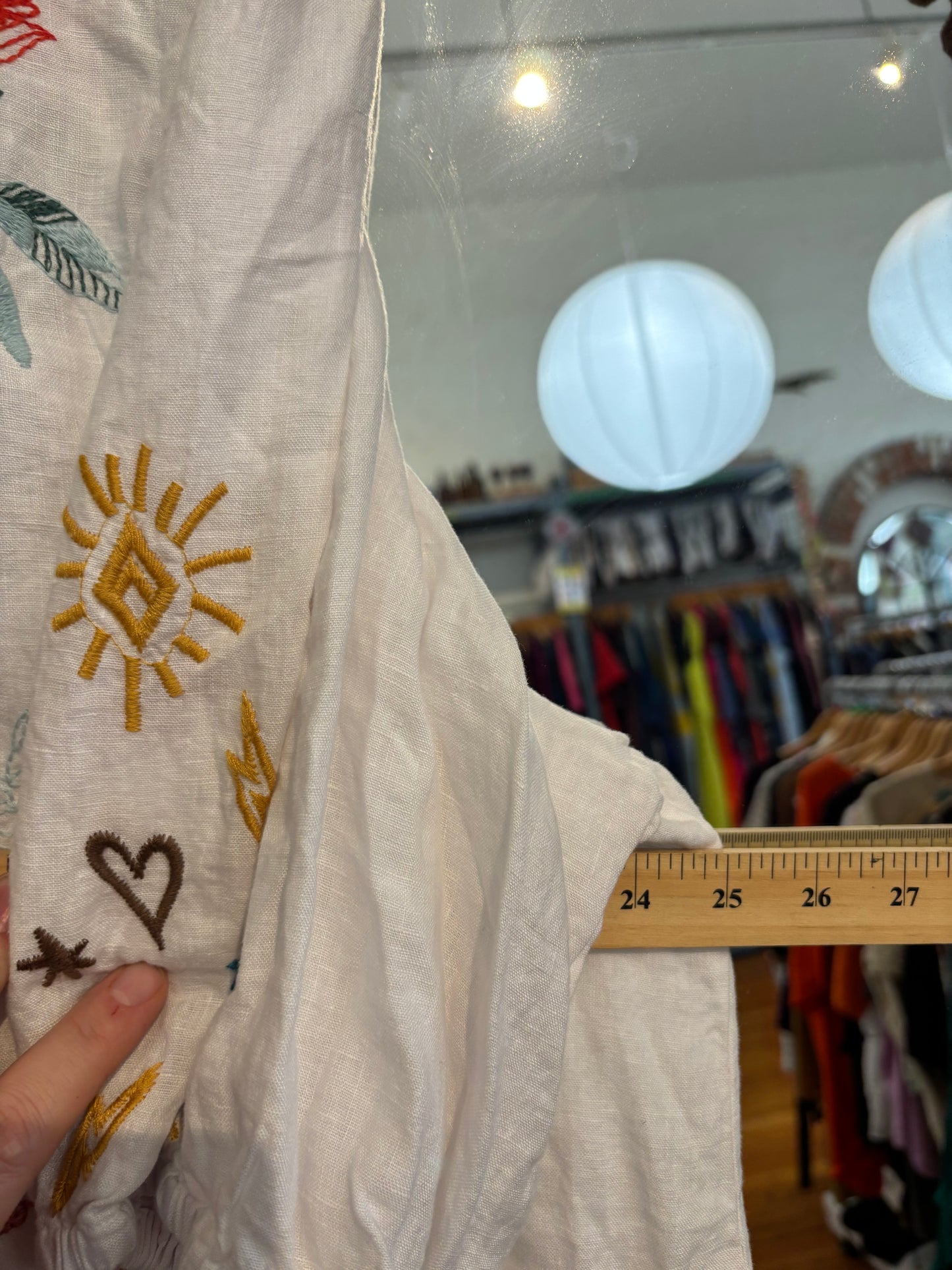 size XL white with embroidery Johnny Was top - button up