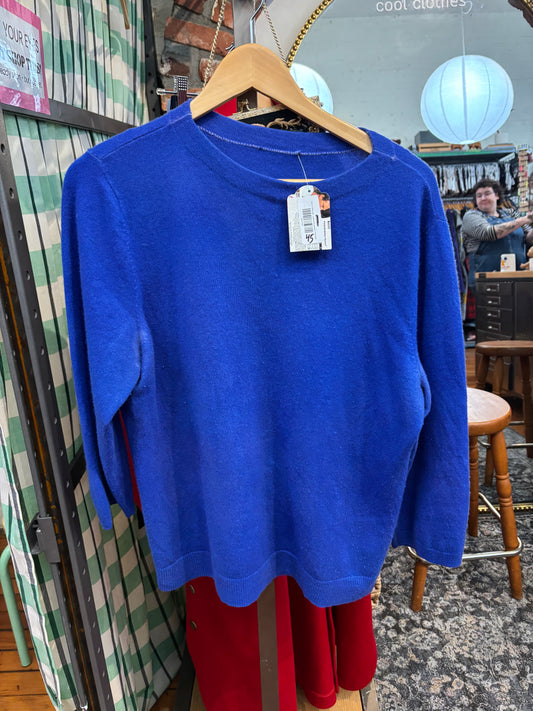size 1X blue soft - cashmere sweater