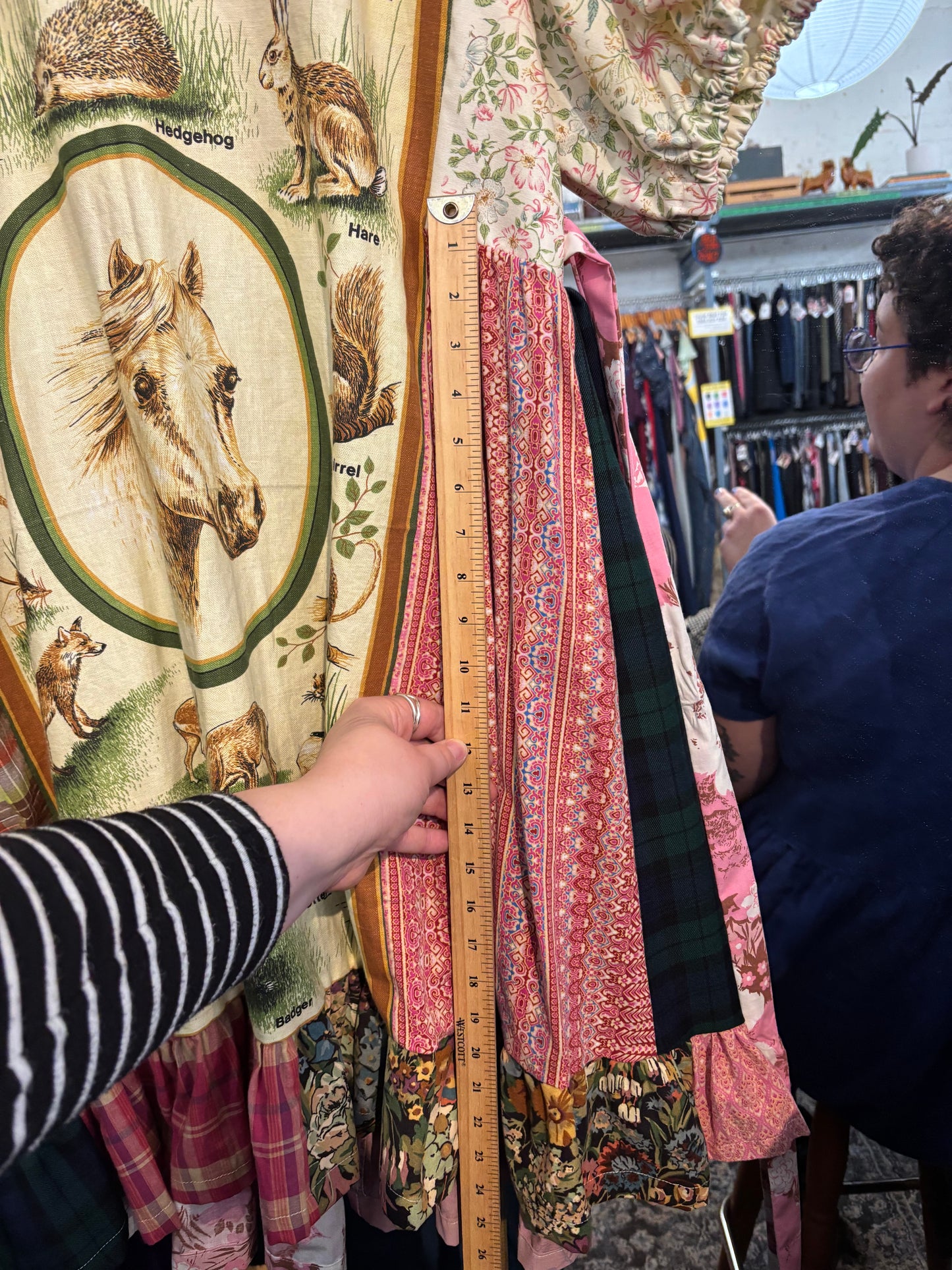 Size XL woodland animal Afrayed Upcycling dress