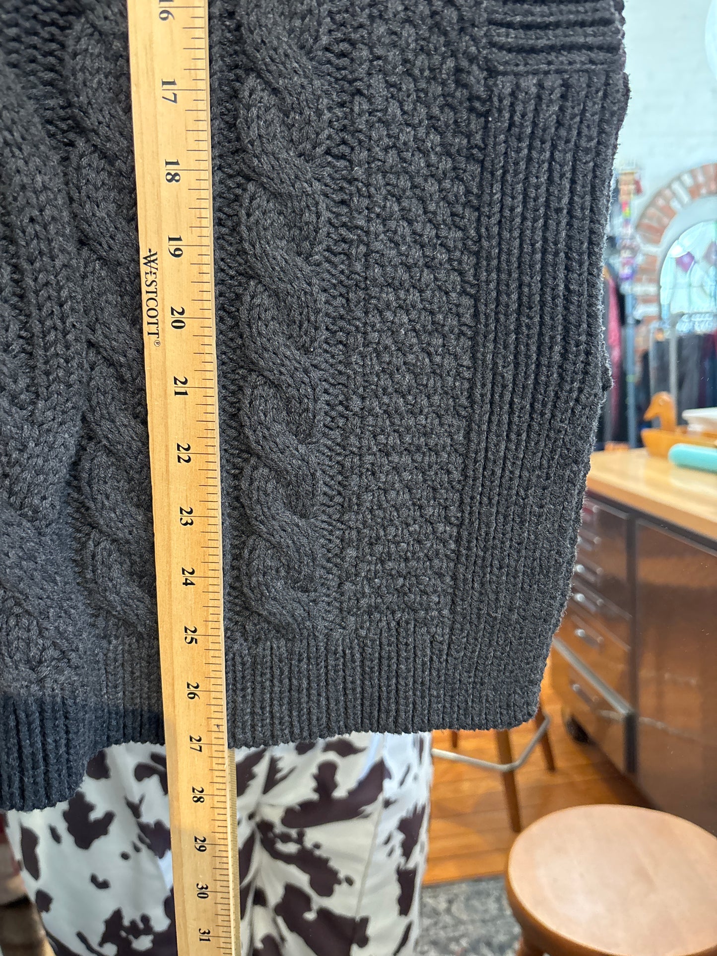 size XL grey cotton wool blend Ralph Lauren knit sweater vest