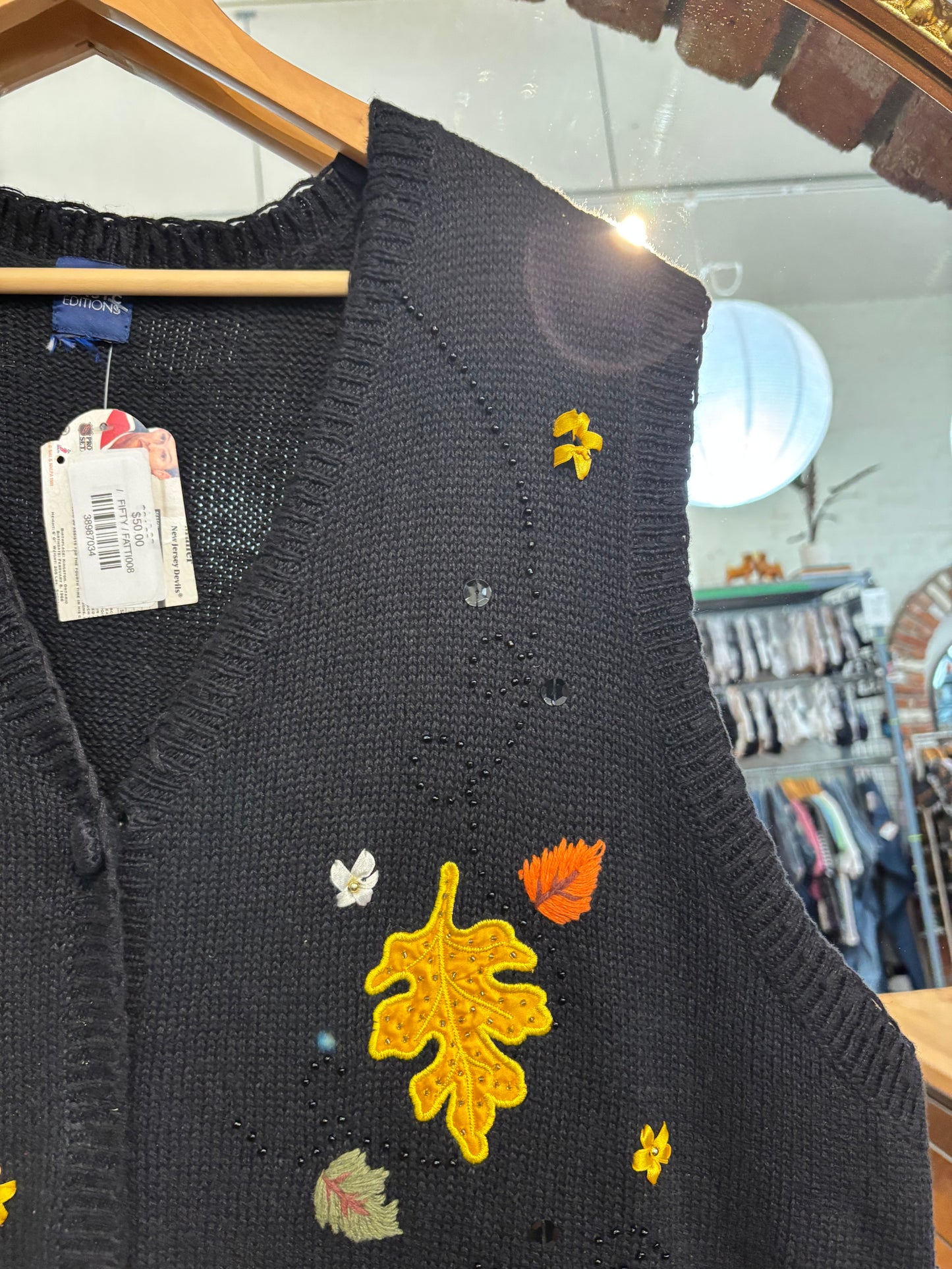 Vintage leaf vest - AS IS