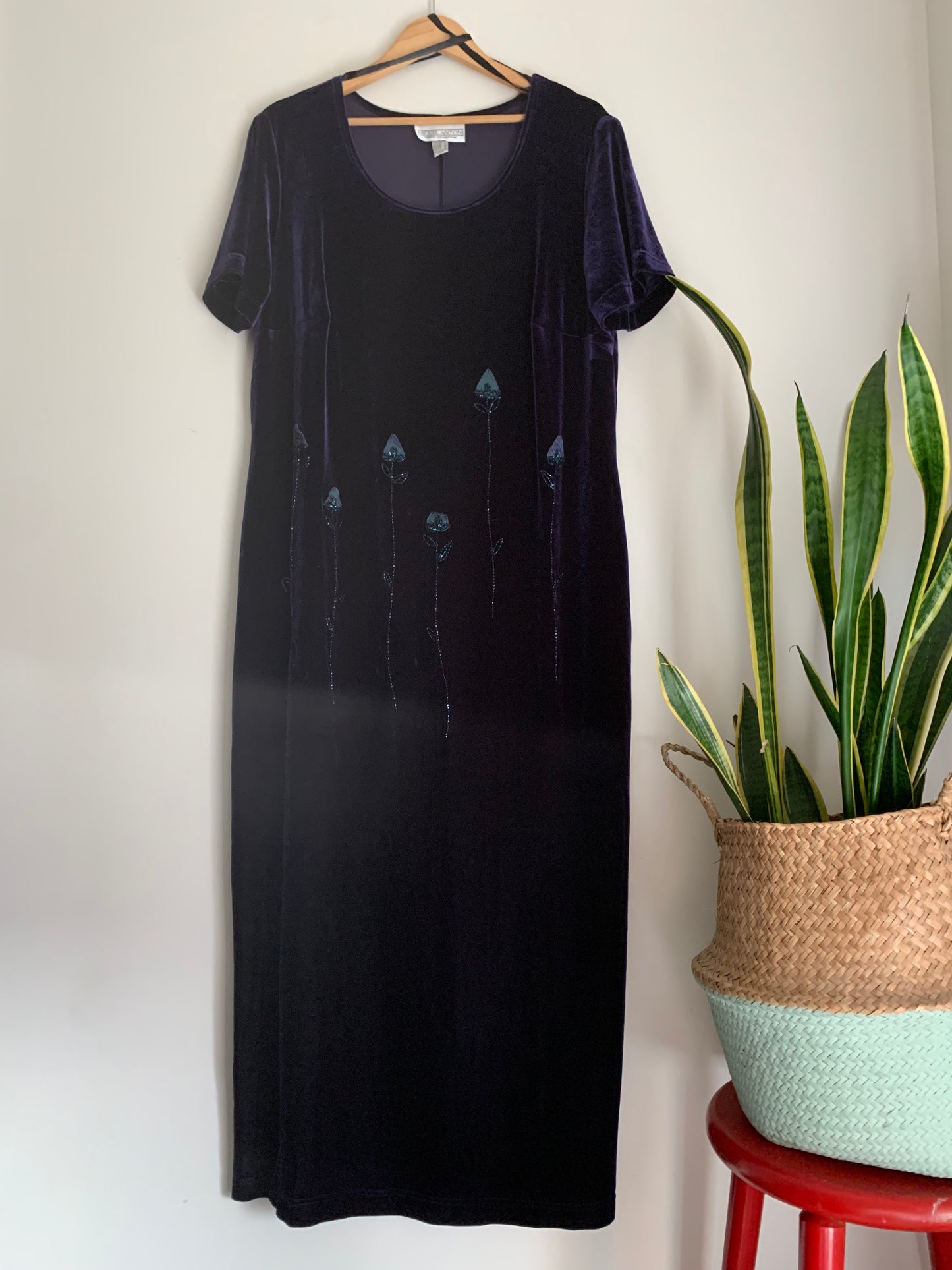 Size 1/2X Vintage Velvet Maxi Dress