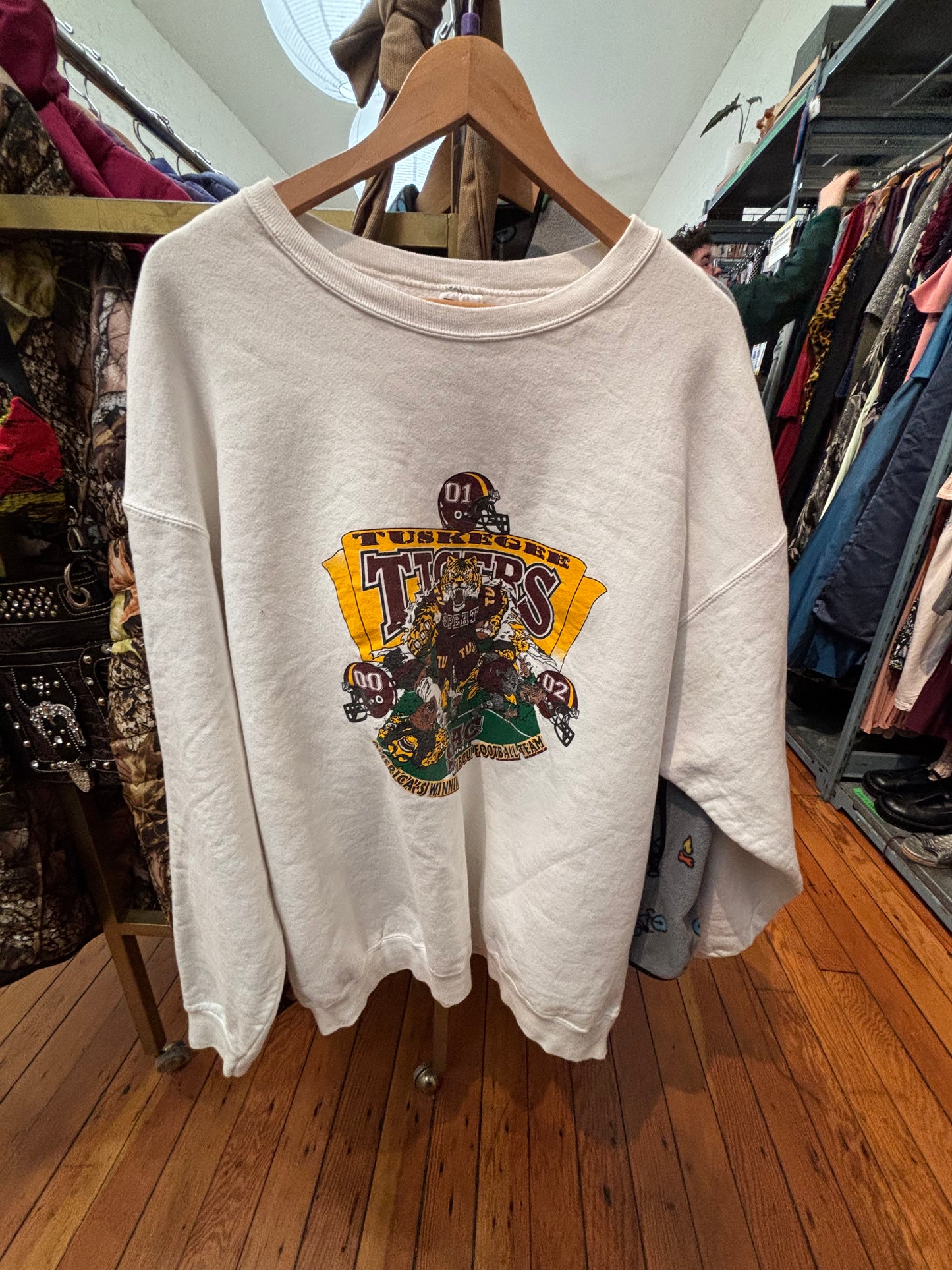 size XXXL VINTAGE TUSKEGEE TIGERS Fruit of the Loom sweatshirt