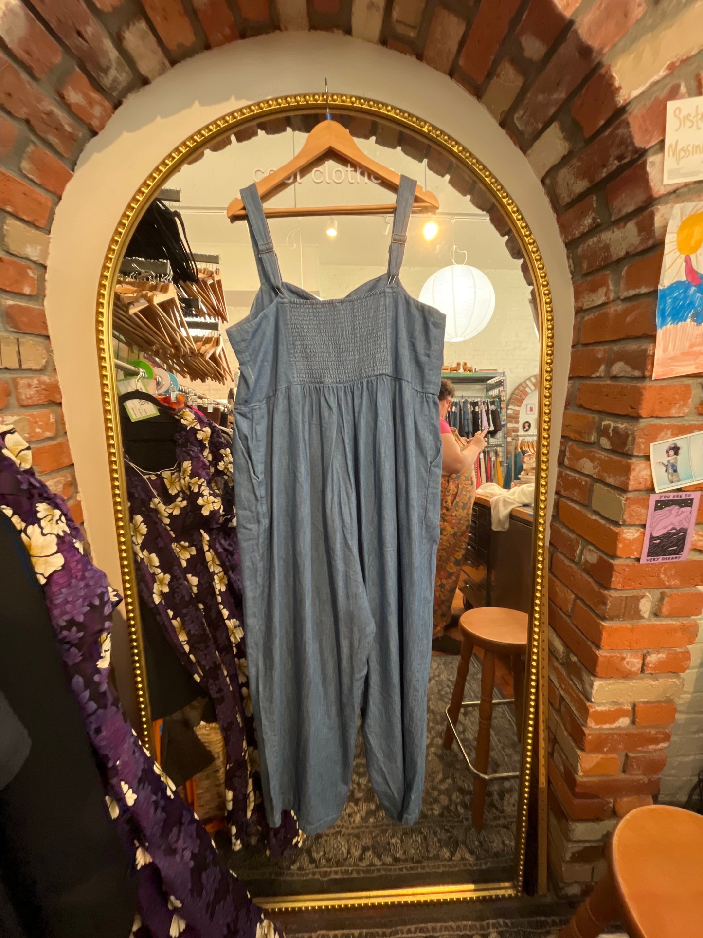 size 2X chambray wide leg Old Navy jumpsuit -cami