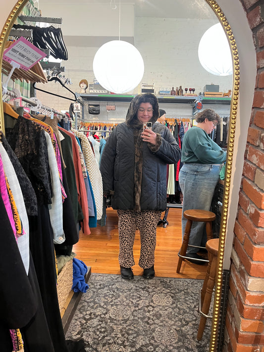 Size 3X black with brown fur Vintage Guillaume jacket.