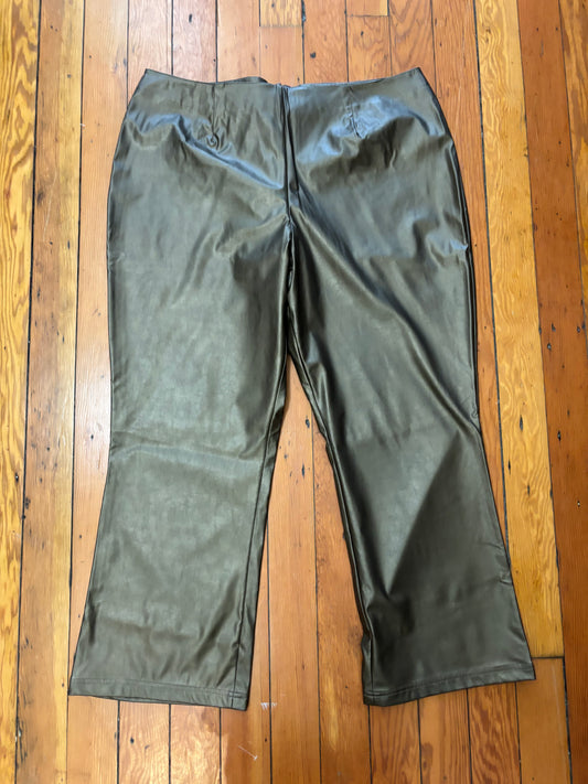 Vintage size 22 shiny pleather bronze-ish Un Deux Trois pants