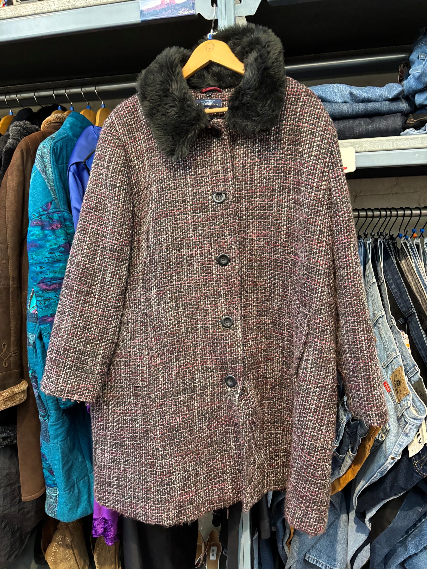 size 22 black red tweed Vintage Penningtons jacket
