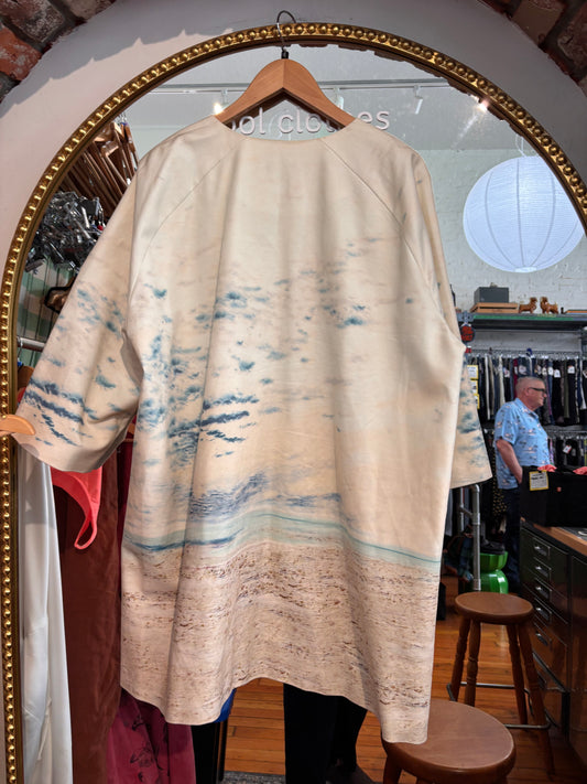 size 18 cream tropical Lord + Taylor jacket - long