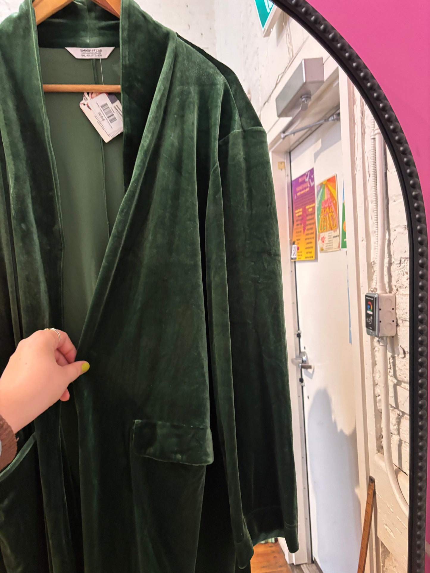 size 3XL-4XL green velvet Smash + Tess robe duster
