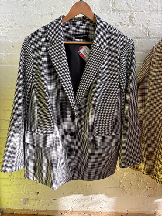 size 20W black white houndstooth Karl Lagerfeld blazer