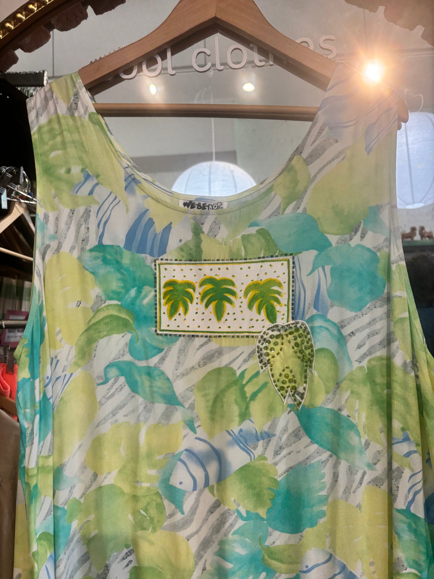 VINTAGE size 3X we be bop light green maxi dress