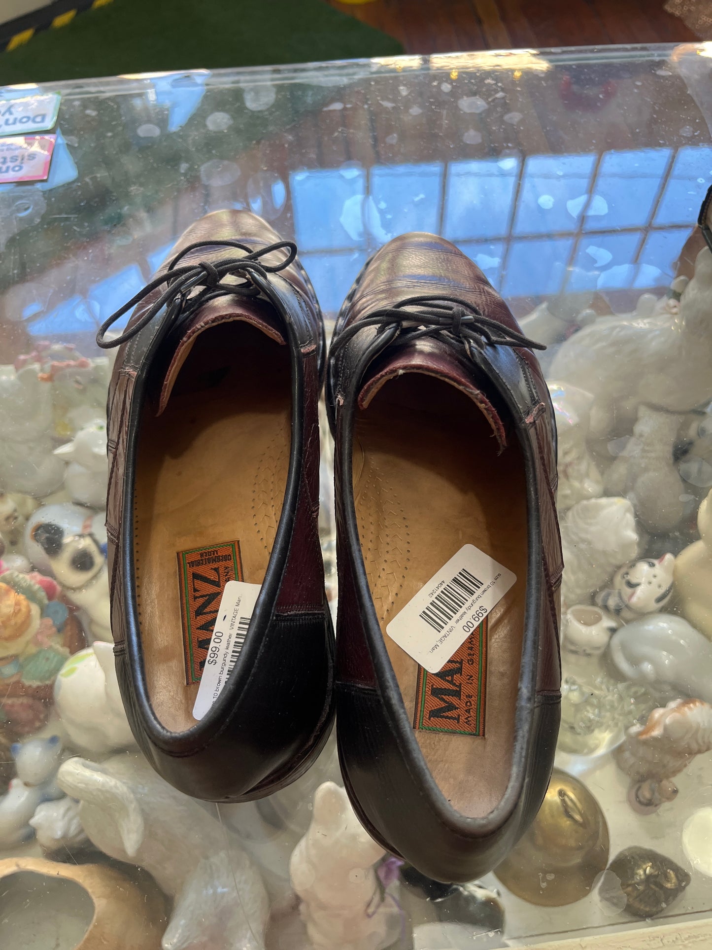 size 10 brown burgundy leather  VINTAGE Manz shoes